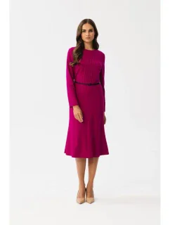 S347 Šaty s rozparkami vpredu - slivka