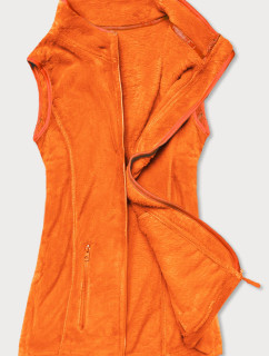 Dámska plyšová vesta v neónovo oranžovej farbe (HH003-34)