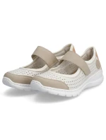 Pohodlné šnurovacie topánky Rieker W RKR575A beige