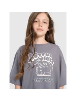 Dievčenské tričko oversize s potlačou 4F 4FJRAW25TTSHF3197-22S