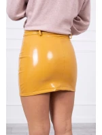 Sukňa s ozdobnými zipsami horčica