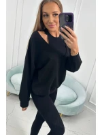 3-dielna sada mikina + top + legíny čierna 3-dielna sada mikina + top + legíny čierna