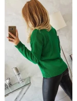 Sveter S202-15 V-výstrih zelený - Kesi