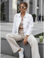 Dámska nadrozmerná džínsová bunda MOLI biela FashionStreet TY4131 Dámska nadrozmerná džínsová bunda MOLI biela FashionStreet TY4131