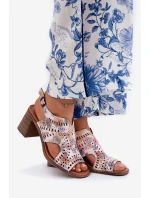 Ażurowe Sandały Damskie Na Słupku Multikolor Tosine