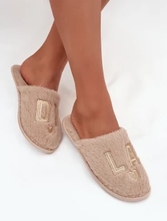 Kapcie Damskie Z Futerkiem LADY Vinceza 19958 Beżowe