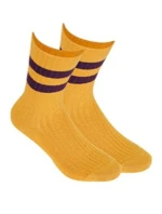 Netlačiace dámske rebrované ponožky W.995