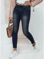 Dámske džínsové nohavice PUSHFIT push up tmavomodré FashionStreet UY2320