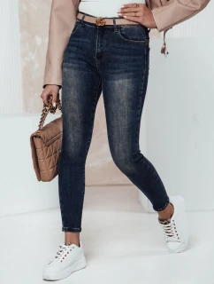Dámske džínsové nohavice PUSHFIT push up tmavomodré FashionStreet UY2320