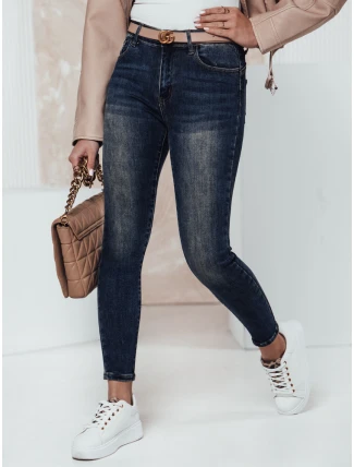 Dámske džínsové nohavice PUSHFIT push up tmavomodré FashionStreet UY2320