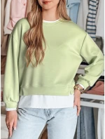 Dámska oversize mikina LUZZIO mint FashionStreet BY1381 Dámska oversize mikina LUZZIO mint FashionStreet BY1381