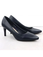 Dámske tmavomodré lodičky na podpätku Sergio Leone 1336