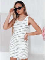 Dámske pruhované mini šaty PREFAB white FashionStreet EY2579 Dámske pruhované mini šaty PREFAB white FashionStreet EY2579