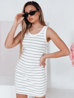 Dámske pruhované mini šaty PREFAB white FashionStreet EY2579