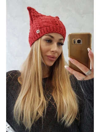 Fleecová čiapka Rabbid K237 v malinovej farbe