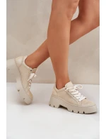 Sneakersy Buty Sportowe Na Platformie CheBello 4632 Złote