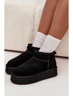 Zamszowe Śniegowce Damskie Na Platformie Vinceza 97962 Czarne