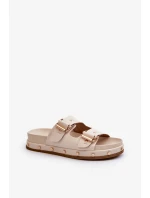 Dámske papuče na platforme Big Star Beige