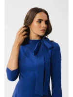 Dámske šaty S346 výstrih modrá - Stylove
