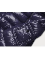 Lesklá dámska zimná páperová bunda Dark Blue (b9583-3) Lesklá dámska zimná páperová bunda Dark Blue (b9583-3)