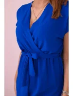 Krátky overal zviazaný v páse chrpovo modrý