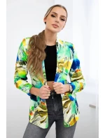 Bavlnená bunda s farebnou potlačou zelená