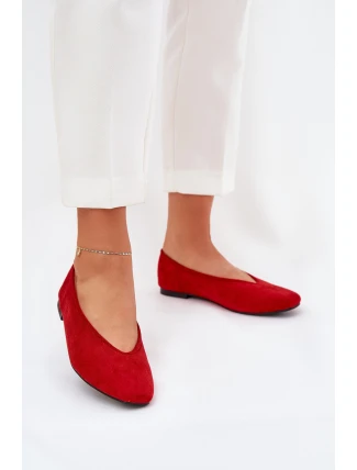 Klasyczne Baleriny Z Eko Zamszu Czerwone Osallin
