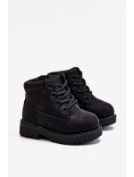Dziecięce Ocieplane Czarne Trapery Botki Dexter