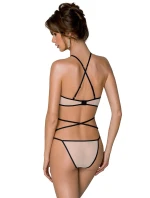 Dámsky sexy set Chika Ecru s čiernou - Passion