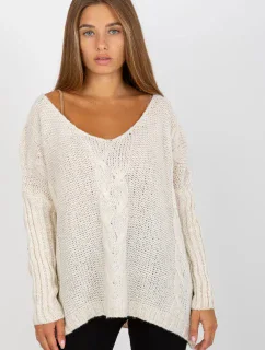 Dámsky sveter Model TW-SW-BI-M903.33X Ecru - Och Bella