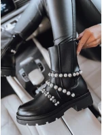 Dámske perlové čižmy CALLA black FashionStreet ZY0396