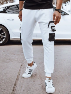 Pánske bojové biele tepláky FashionStreet UX4370