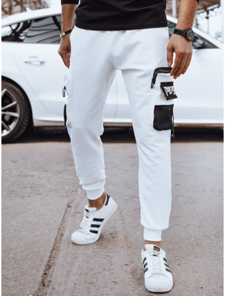 Pánske bojové biele tepláky FashionStreet UX4370