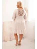 Dámske šaty z viskózy v nadmernej veľkosti so zdobením Azura Beige