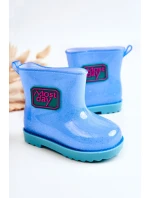 Dziecięce Brokatowe Kalosze Niebieskie Rain