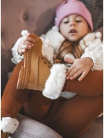 Dziecięce Trapery Botki Na Suwak z Futerkiem Camel Gerande