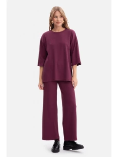 B300 Pletené nohavice - slivka