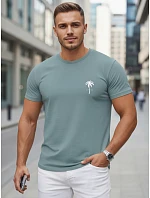 Pánske bavlnené tričko s potlačou v petrolovej farbe FashionStreet NX5126R Pánske bavlnené tričko s potlačou v petrolovej farbe FashionStreet NX5126R