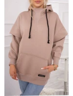 Zateplená mikina s polovičným zipsom tmavo béžová Zateplená mikina s polovičným zipsom tmavo béžová