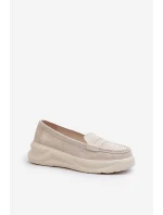 Dámske semišové mokasíny Light Beige Filidia