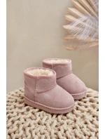 Dziecięce Ocieplane Botki Śniegowce Różowe Gooby