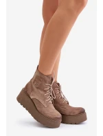 Zazoo 60499 Zamszowe Damskie Botki Na Platformie I Koturnie Ocieplane Beżowe Zazoo 60499 Zamszowe Damskie Botki Na Platformie I Koturnie Ocieplane Beżowe