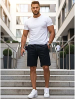 Pánske teplákové šortky so šnúrkami, tmavomodré, FashionStreet SX2584 Pánske teplákové šortky so šnúrkami, tmavomodré, FashionStreet SX2584