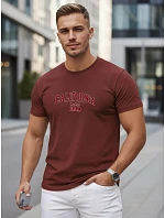 Pánske bavlnené tričko s potlačou „California“ v bordovej farbe, FashionStreet NX5140R Pánske bavlnené tričko s potlačou „California“ v bordovej farbe, FashionStreet NX5140R