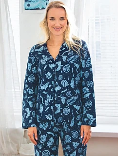 Pyžamo Key LNS 533 B26, s dlhými rukávmi, veľkosti S–XL, na zapínanie