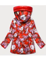 Červená obojstranná dámska kvetovaná bunda (PC-6105-16) Červená obojstranná dámska kvetovaná bunda (PC-6105-16)