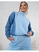 Mikinový set mikina na zips + široké nohavice modrá (821151)