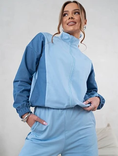 Mikinový set mikina na zips + široké nohavice modrá (821151)