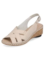 Pohodlné kožené sandále Rieker W RKR682 beige Pohodlné kožené sandále Rieker W RKR682 beige