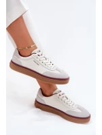 Skórzane Damskie Sneakersy Daniel Lopez Just Dare SS2D4008 Biało-Szare